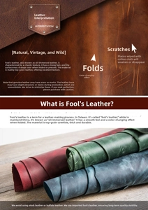 Detailed view of genuine crazy horse leather texture in brown red green and blue shades
