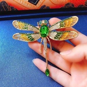 Große Libelle Brosche Pin Legierung Strass Insekt Broschen Mode Schal Cardigan Kragen Schmuck Geschenk Für Damen