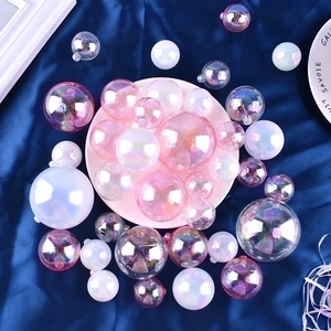 Iridescent Cake Topper Balls Plastic Decorative Sphere For Birthday Party Baking Dessert Ornaments Colorful Elegant