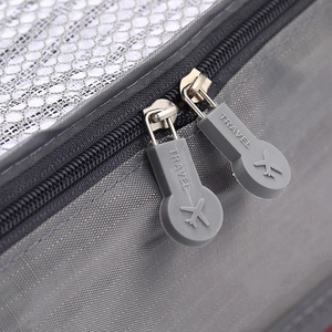6pcs Oxford fabric travel organizer set in grey featuring high-quality travel zippers