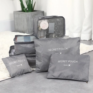 Travel storage organizer bags set of 6, portable packing cubes for clothes, shoes and underwear.