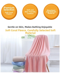 Detailed view of soft coral fleece towels in pastel colors including pink and blue