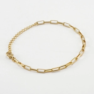 18K Gold Plated Stainless Steel Paperclip Link Chain Necklace Minimalist Geometric Punk Jewelry For Women Men