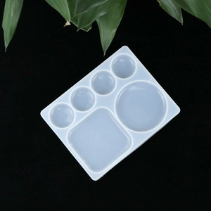 Translucent silicone palette mold with six compartments for resin DIY and jewelry casting