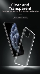 Detailansicht der 1,5mm dicken, kristallklaren TPU-Schutzhülle für das iPhone 11