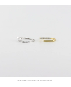 Macro detail of S925 sterling silver rings showing zircon pavé and metal hallmarks