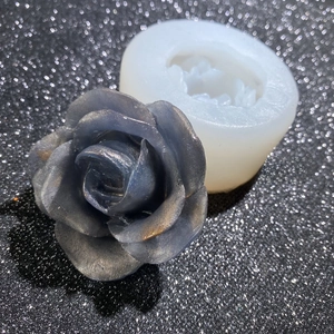 Silicone rose mold with detailed petals for DIY epoxy resin and plaster flower crafts