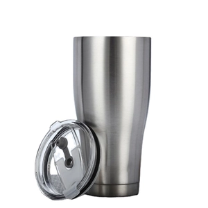 Insulated 20oz double-wall stainless steel tumbler with a transparent sliding lid
