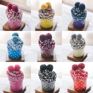 Set of 9 colorful coral fleece cake socks for women warm winter floor hosiery in gift boxes