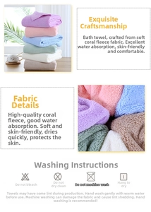 Close-up of soft coral fleece towel texture and detail of high-absorbent fiber material