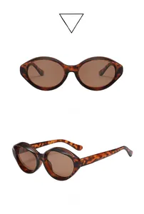 Front and side view of retro tortoise shell oval sunglasses with brown tinted lenses