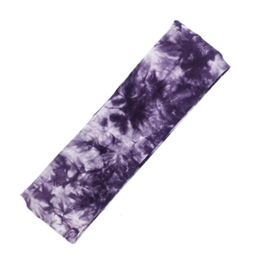 Tie-dye purple yoga headband with ribbed texture for fitness and sweat absorption