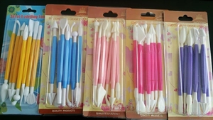 8-piece double-headed clay sculpting and fondant modeling tool set in 5 vibrant colors