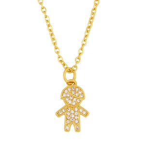 Macro detail of gold plated boy pendant with shimmering white zircon pavé setting