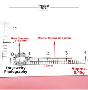 Detailed measurement of S925 sterling silver DIY pendant clasp with 23mm pin length
