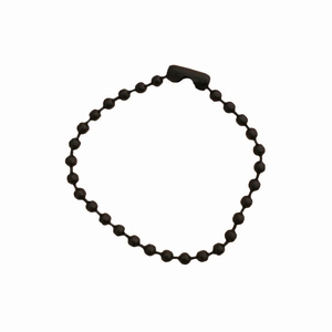 Black painted 2.4mm ball chain with connector for DIY keychains and handmade tags