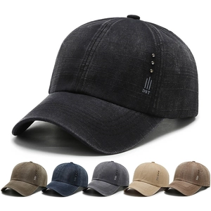 Vintage Washed Pure Cotton Baseball Cap For Men Women Distressed Metal Rivets Sun Protection Adjustable Outdoor Hat