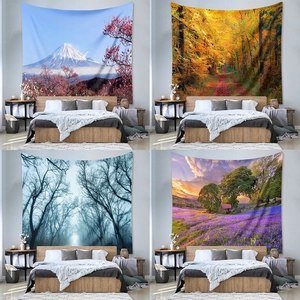 Bohemian wall tapestry with four natural landscape designs for bedroom wall decor