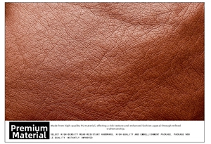 Détail macro du cuir PU marron de haute qualité avec texture à grain naturel