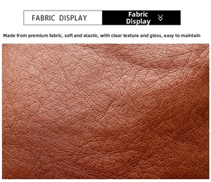 Close-up of caramel brown lychee grain leather texture with soft and elastic finish