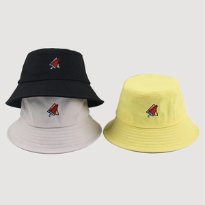 Detailed embroidery of a watermelon ice cream on cotton canvas bucket hats