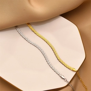 Korean Minimalist Titanium Steel Flat Chain Bracelet For Women Gold Silver Cuban Link Adjustable Bracelet Fashion Jewelry Gift