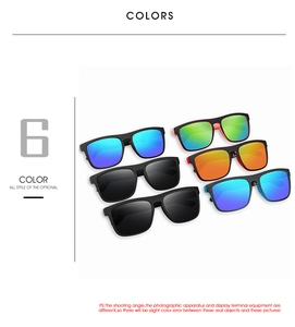 Collage of polarized oversized sunglasses showing six various colorful mirror lens options