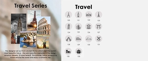 Travel series gold-plated stainless steel charms with global landmark icons catalog