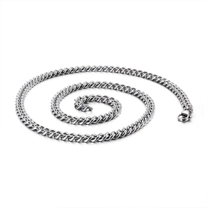 Cuban Link Necklace 316L Stainless Steel Polished Industrial Style Jewelry For Men With Lobster Clasp High Quality