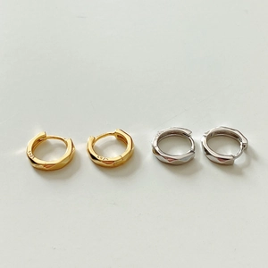 Minimalist 925 Sterling Silver Faceted Huggie Hoop Earrings Geometric Polished Jewelry For Women