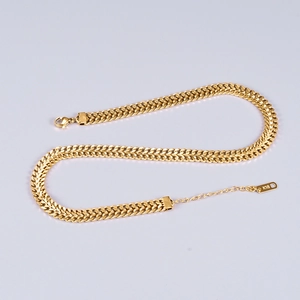 18K Gold Plated 316L Stainless Steel Double Layer Chain Necklace For Women Street Style Minimalist Choker Fashion Jewelry Gift