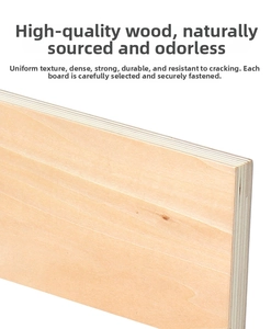 Close-up of durable natural wood board texture and multi-layer structure for Montessori toys
