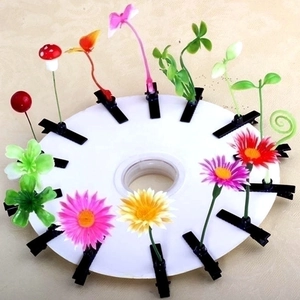Creative sprout and flower hair clips set with colorful resin plant designs for children