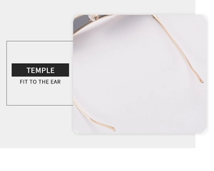 Detailed macro view of gold metal sunglasses temple with ergonomic ear fit design