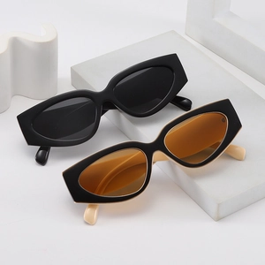 Cat Eye Sunglasses Retro Fashion UV400 Protection PC Frame Contrast Color Lightweight Eyewear For Outdoor Travel Women
