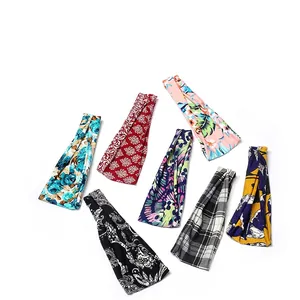 Retro pattern yoga headbands set including paisley, floral, and ethnic prints for women