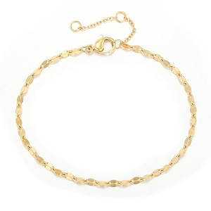 Bracelet chaîne en dentelle dorée réglable en acier inoxydable avec fermoir mousqueton