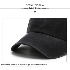 Detail of the reinforced baseball cap brim with built-in interlayer for shape retention