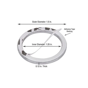 Car engine start button crystal ring size guide with 1.5 inch outer diameter and adhesive tape