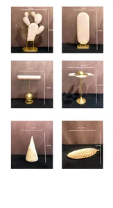 Detailed dimension chart showing sizes for cactus, oval, and T-shaped jewelry stands
