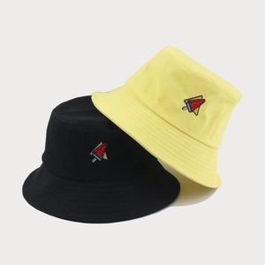 Watermelon Popsicle Embroidery Bucket Hat Cotton Canvas Sun Protection Summer Outdoor Casual Unisex Fisherman Hat