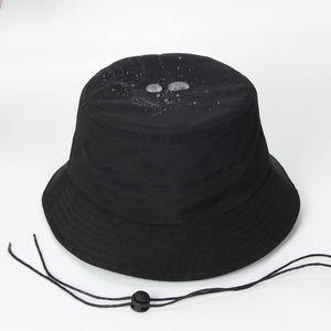 Waterproof Bucket Hat Taslan Nylon Windproof Adjustable Strap Sun Protection Outdoor Summer Unisex Plain Color