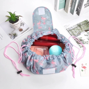 Large capacity drawstring cosmetic bag portable travel toiletry organizer makeup pouch