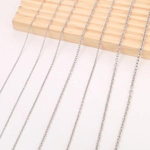 Stainless Steel Cable O-Chain Necklace With Lobster Clasp DIY Jewelry Accessory Men Women Minimalist Style Plain Silver