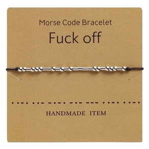 Handmade Morse Code Bracelet Minimalist Copper Bead Adjustable String Bracelet For Women Men Friendship Jewelry Gift