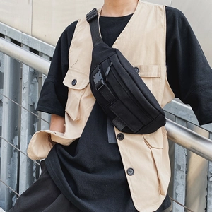 Canvas Brusttasche Japanischer Stil Retro Umhängetasche Bauchtasche Für Herren Damen Lässige Arbeitskleidung Verstellbarer Riemen