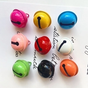 Metal Jingle Bells Colorful Iron Painted Round Craft Charm For DIY Keychain Pet Collar Christmas Tree Decor Hanging