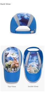 Détails de la doublure en mesh respirant et de la sangle réglable du chapeau de soleil enfant