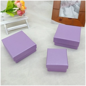 Textured purple jewelry gift boxes in multiple sizes for rings and necklaces