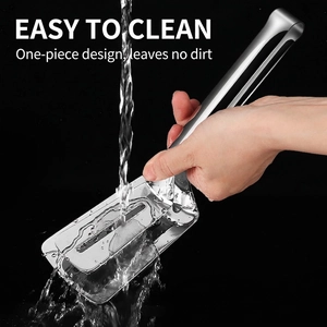 304 stainless steel kitchen food tongs with slotted design under running water